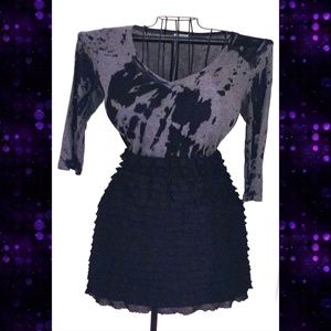 LAST CHANCE! Black Micro-Ruffled Mini Skirt